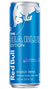 Red Bull energy drink can in sea blue edition on a white background