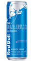 Red Bull energy drink can in sea blue edition on a white background