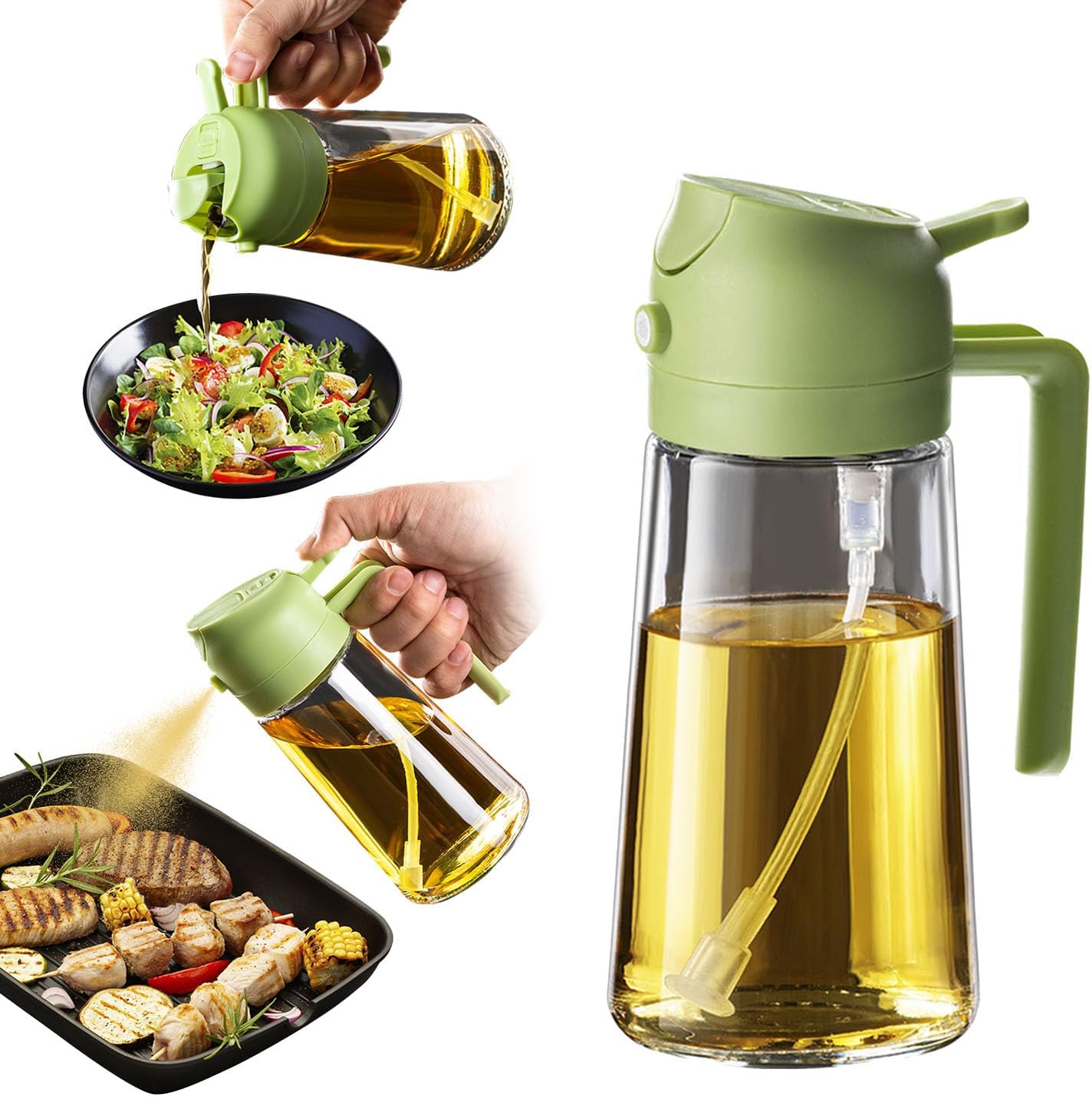 Glass Oil Dispenser Bottle with Measuring Pump | Leakproof & BPA-Free | Perfect for Olive Oil, Vinegar, and Cooking Oils.