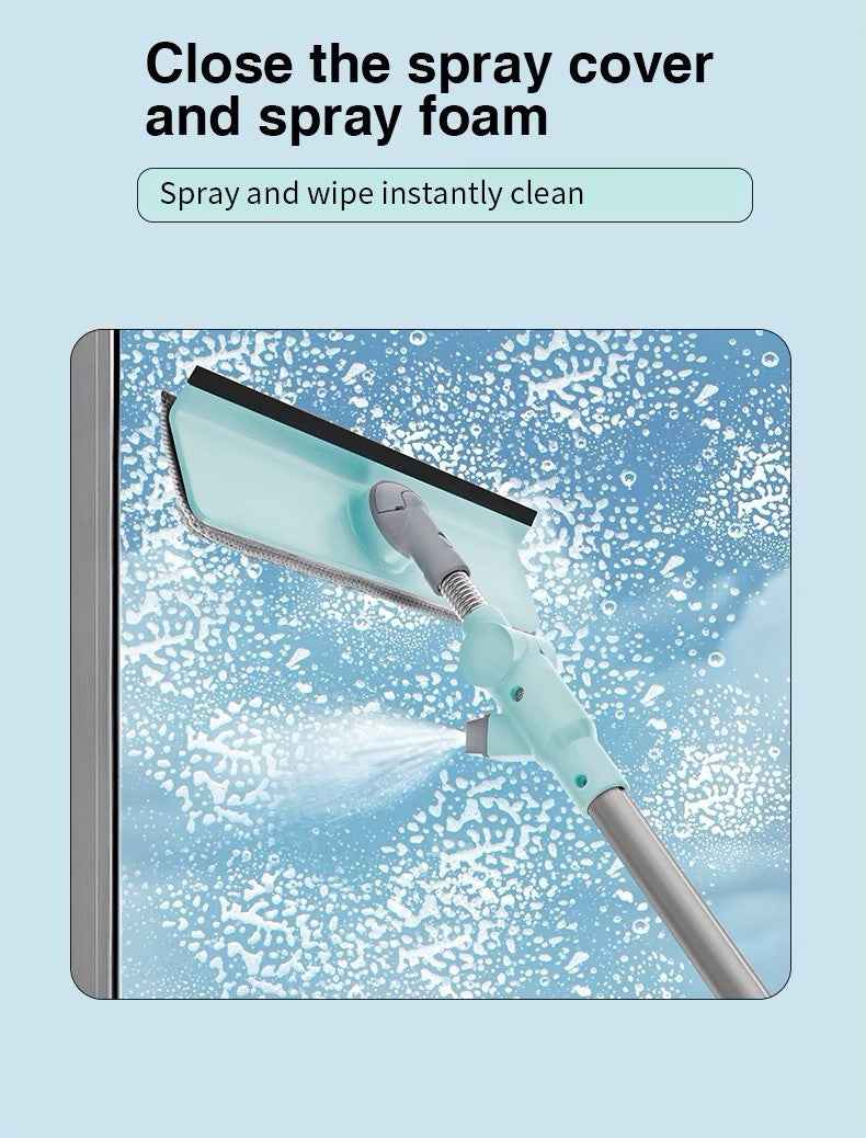 3-in-1 U-Shape Window Cleaner | Telescopic Squeegee with Rotatable Hea ...